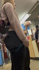 Smiley College Girl In Black Leggings