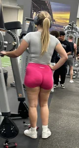 Stacked blonde college PAWG with pink shorts being eaten by ass