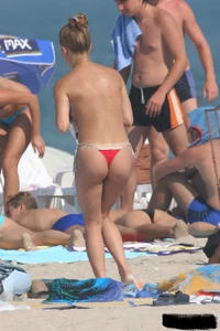 A bunch of sexy beach voyeur babes in bikinis, thongs and topless