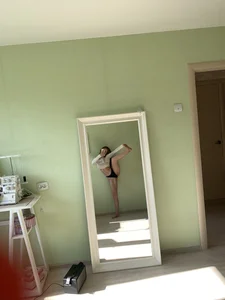 Amazing Stretch Selfies Gallery in Bikini Panties in a Mirror