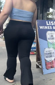 Thick Portuguese Baddie with a BBL in spandex flares