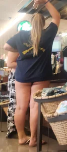 Cheeks out at the grocery store