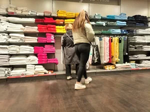 Black Leggings close up in store