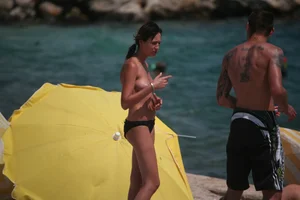 3 amazing topless girls on a nudist beach