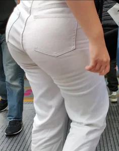 PAWG in white jeans, what an ass!