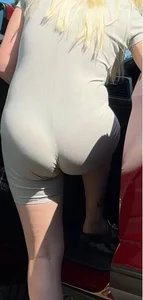 Blonde milf cleaning out her car VTL