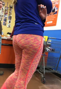Pink patterned leggings ass at Walmart
