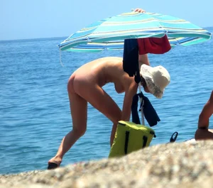 Nude beach and topless girls