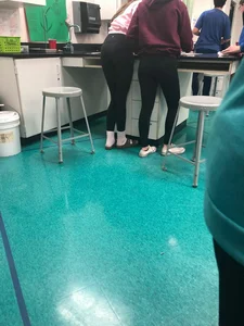College teen wearing tight in class