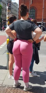 Thick fat German ass in pink leggings (OC, pics)