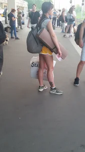 Hot Fit Tattoed Legs in Shorts City Creepshot