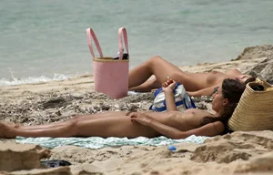 Nude beach and topless girls