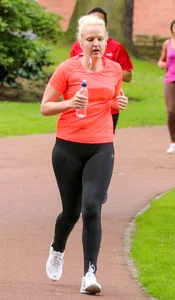 Candid track girls and runners