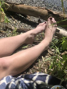 Someones girlfriend with nice tits in black bikini top and shorts