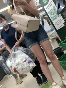 Gorgeous Girl in Denim Shorts With Perfectly Hot Legs And Butt Supermarket Creepshots Collection