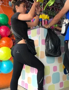 Sexy chick wearing yoga pants