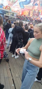 Blonde with nipples on display