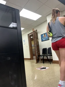 Sexy ass in red shorts VPL