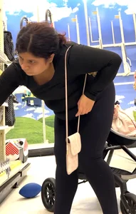 BBW oblivious Latina mom bends over at Target