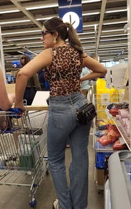 Ikea Trip 3 hot girls in tight jeans Nerdy leopard bendover faceshot smile at camera (Megapost)