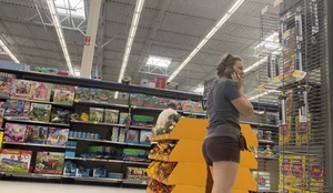Tight Milf In Shorts With VPL