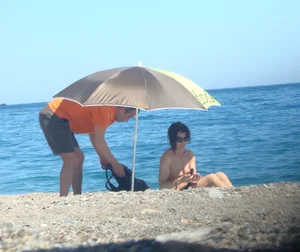 Nude beach and topless girls