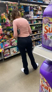 Beautiful Fit Caucasian in tight jeans (BUBBLE BUTT)
