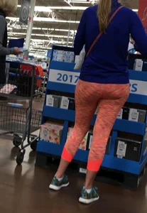 Pink patterned leggings ass at Walmart