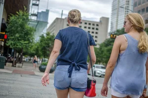 A bunch of chicks in shorts