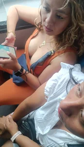 Mexican MILF cleavage on public bus