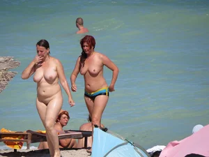 Nude beach and topless girls