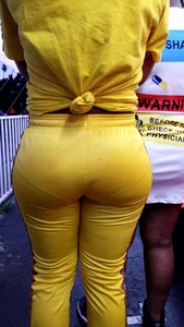 Ebony showing VPL in outfit