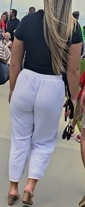 Church girl in white pants