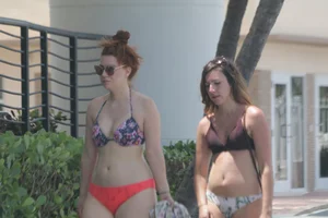 Bikini babes at Deerfield Beach in Florida