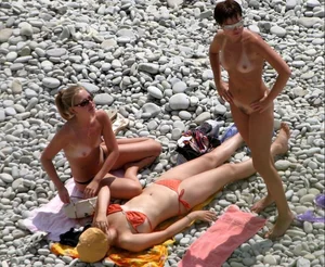 Nude beach and topless girls