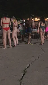 Party babes in bikinis and swimmsuits