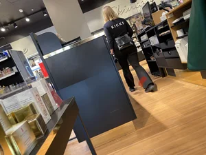 Nice Big Ass And Muscular Legs in Tights - Shop Assistant at the Sportswear Store Creepshots