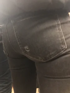 Nice Ass in Grey Jeans Subway Train Closeup Creepshots