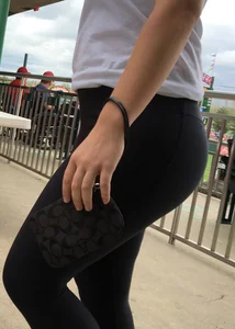 Big booty babe at a baseball game in tight leggings