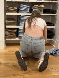 Redhead squatting and working (prob got caught lol) (oc)
