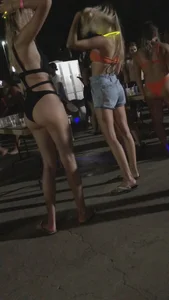 Party girls in bikinis, thongs and swimsuits