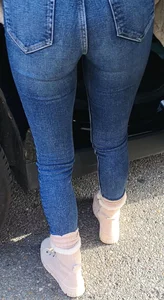 How high can she pull her jeans up?