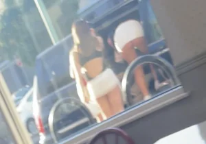 Sorority chicks go to to InNOut half naked