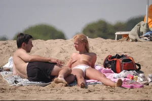 Girls on a nude beach in Bibione, Italy