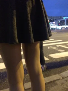Girl in a Dress And Flats Sitting in a Subway Train Then Flashing Her Panties While Getting on a Public Bus Creepshots Collection