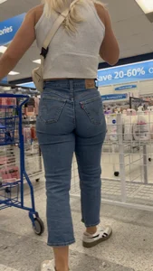 Blonde in jeans with beautifully shaped Ass!
