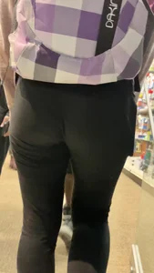 Smiley College Girl In Black Leggings