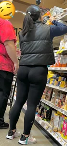 Tight booty Asian chic in black‼️