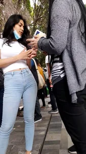 Hot latina with five different outfits