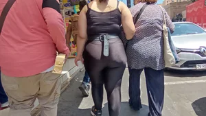 Huge Chubby Ass in Tights Street Creepshots Series
